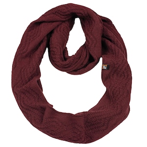 Wool Infinity Knit Scarf - Super Soft Merino Wool - Made in the USA - Burgundy