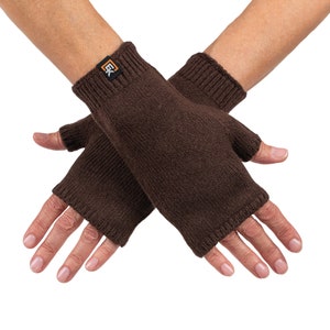 Wool Fingerless Mittens - Super Soft Merino Wool - Made in the USA - Small - Harvest Brown