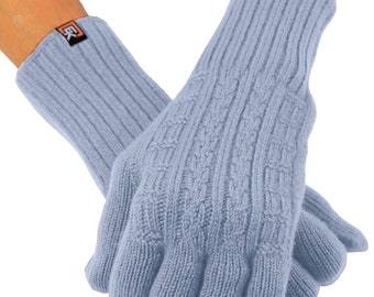 Alpaka Handschuhe mit Zopfmuster für Damen - Super weiche Baby Alpaka - Made in den USA