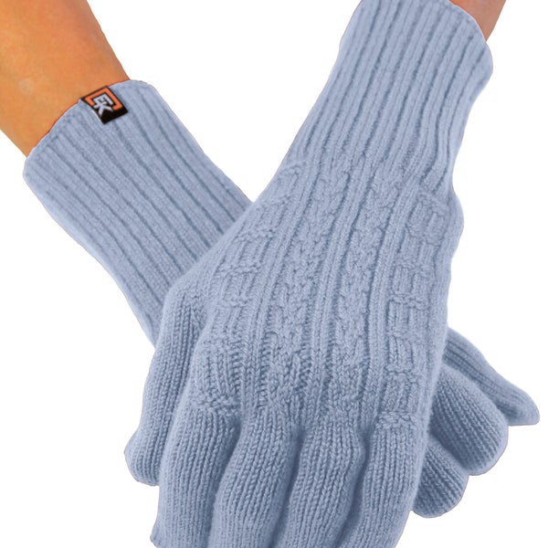 Cable Knit Alpaca Gloves for Women - Super Soft Baby Alpaca - Made in the USA