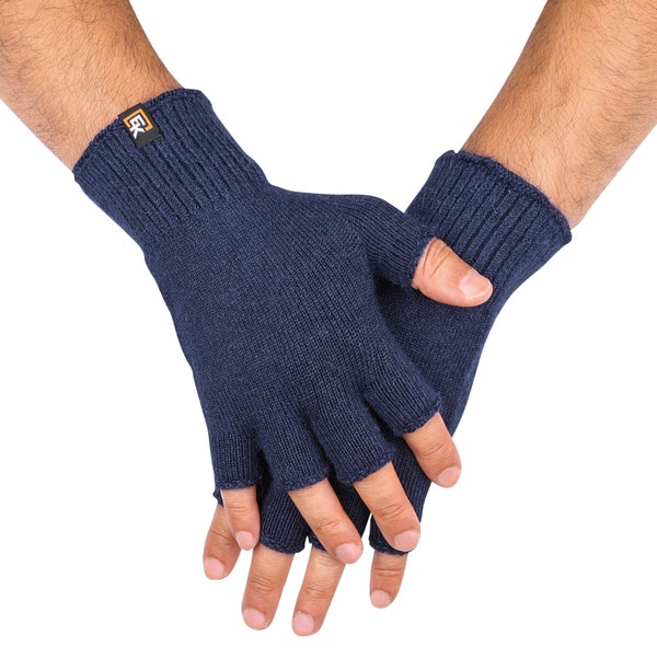 Alpaca Fingerless Gloves for Men - Super Soft Baby Alpaca - Made in the USA