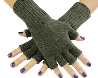 Knit Fingerless Gloves, Superfine Baby Alpaca, Small