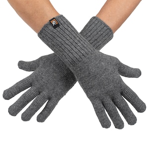 Wool Knit Gloves - Made in the USA - Super Soft Merino Wool - Small - Grey