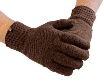 Guantes de punto de lana merino para hombre, lana merino súper suave, fabricados en los Estados Unidos