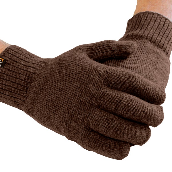 Gants en tricot de laine mérinos pour homme - Laine mérinos super douce - Fabriqués aux États-Unis