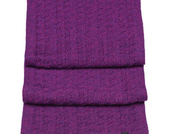 Merino Wool Scarf, Made in USA, Soft Winter Scarf for Men and Women, Lightweight Knit Neck Wrap, Natural Fiber Gift, Viola Melange