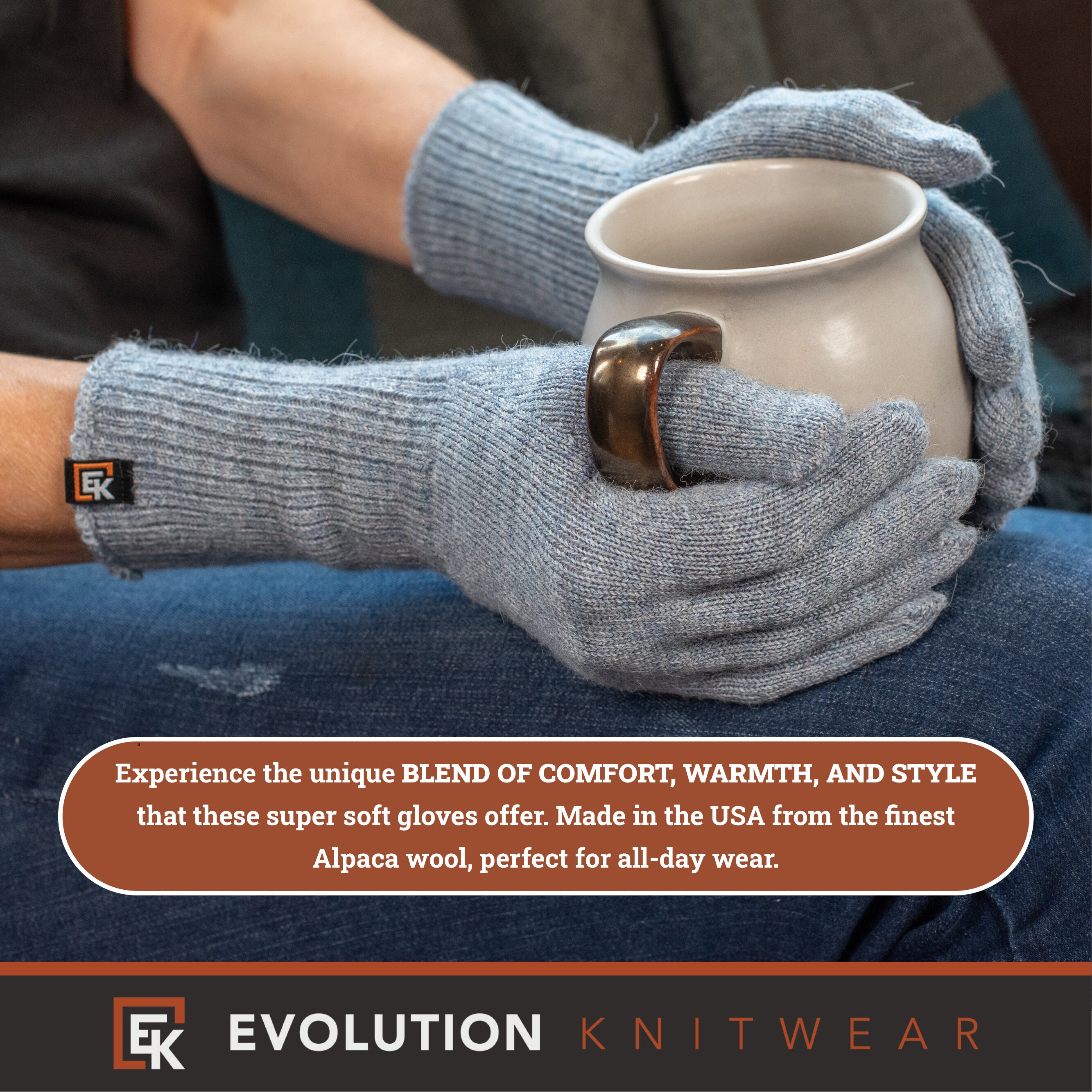 アルパカニット手袋 - アメリカ製 - スーパーソフトベビーアルパカ - S