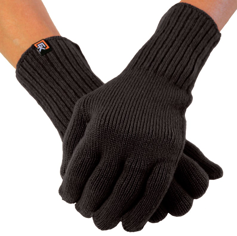 Merino Wool Knit Gloves for Women Super Soft Merino Wool Made in the USA Black