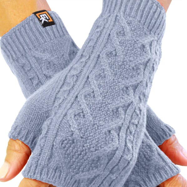 Cable Knit Alpaca Fingerless Mittens - Super Soft Baby Alpaca - Made in the USA