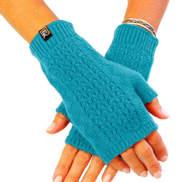 Alpaca Mesh Knit Fingerless Mittens - Super Soft Baby Alpaca - Made in the USA