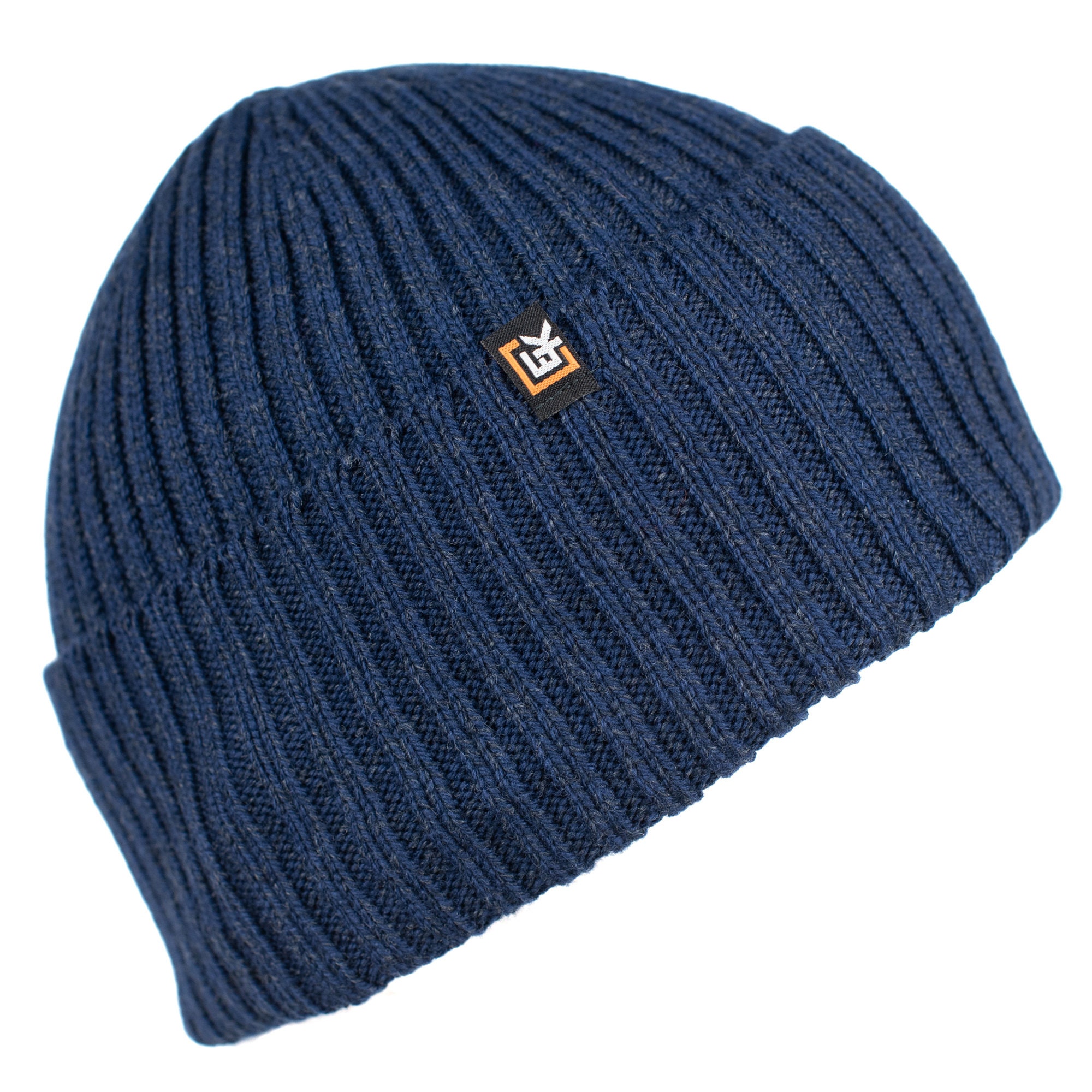 Merino Wool Rib Knit Beanie Unisex Classic Warm Lightweight Winter Hat Nordic | Black Rib-Knit Fisherman Beanie | In stock! | Arkai main image 2