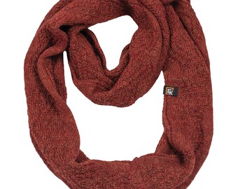 Baby Alpaca Infinity Scarf for Women, Made in USA, Soft Knit Loop Scarf, Lightweight Winter Neck Warmer, Natural Fiber Gift, Copper