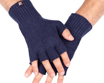 Merino Wool Fingerless Gloves for Men - Super Soft Merino Wool - Made in the USA