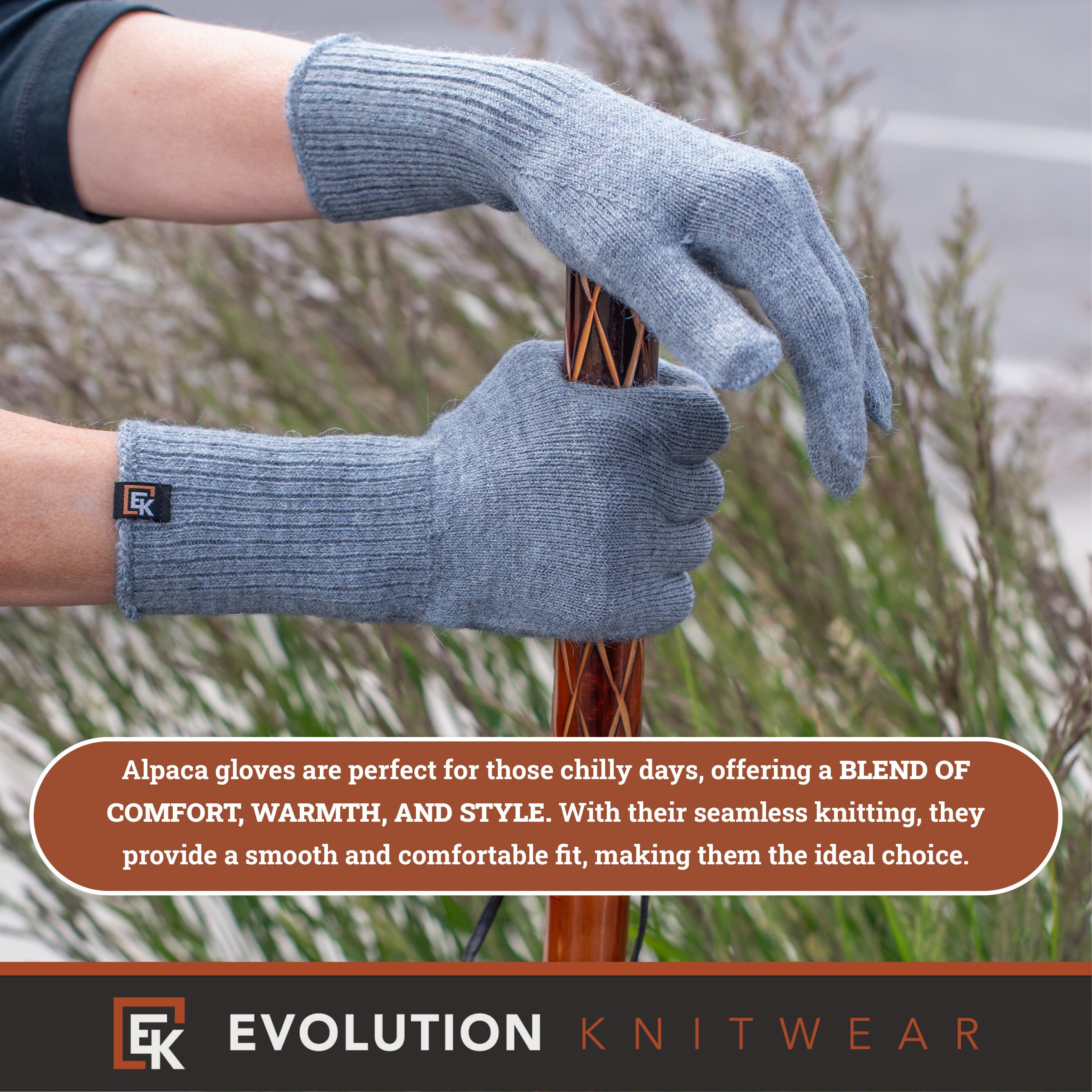 アルパカニット手袋 - アメリカ製 - スーパーソフトベビーアルパカ - S