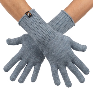Alpaca Knit Gloves - Made in the USA - Super Soft Baby Alpaca - Small - Blue Grey