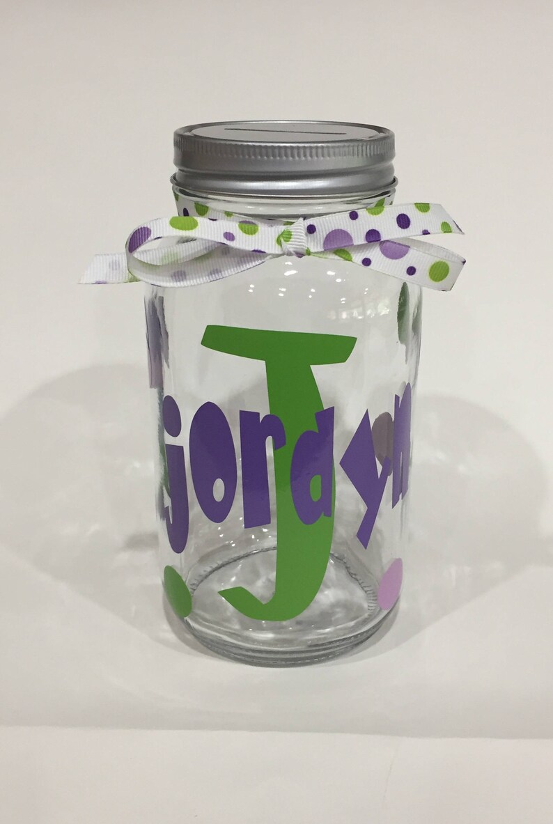 Mason Jar Bank Children S Gift Baby Shower Gift Custom Etsy Mason Jar Bank Children S Gift Baby Shower Gift Custom Etsy