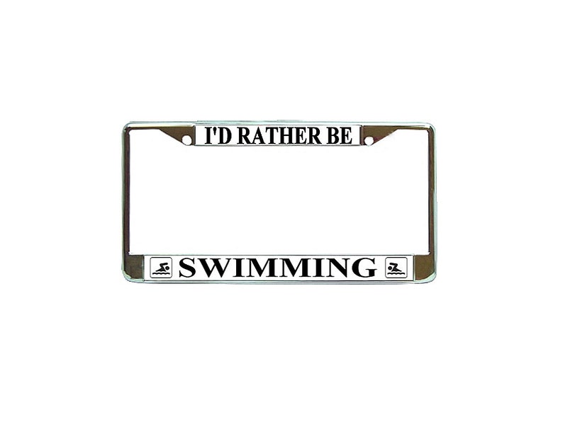 I/'D RATHER BE PLAYING HOCKEY Metal License Plate Frame Tag Holder Two Holes