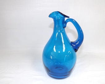 Blenko Glass #7523 Turquoise Blue Cruet John Nickerson