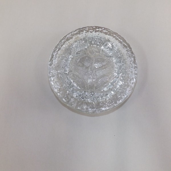 Blenko Glass Crystal Flower lid for #7617 Canister 1976 only