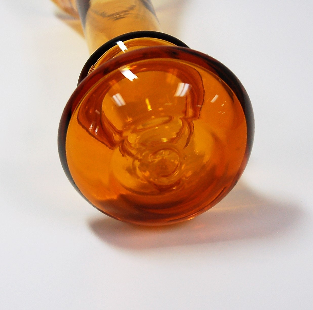 Rainbow Glass Company amber bud vase
