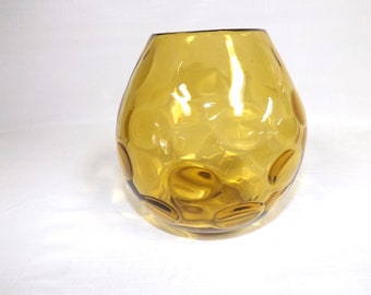 Bischoff Glass Amber Optic #979-M Vase