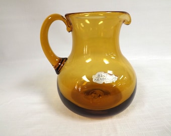 Blenko Glass Dark Jonquil  #637-S Pitcher Wayne Husted Design