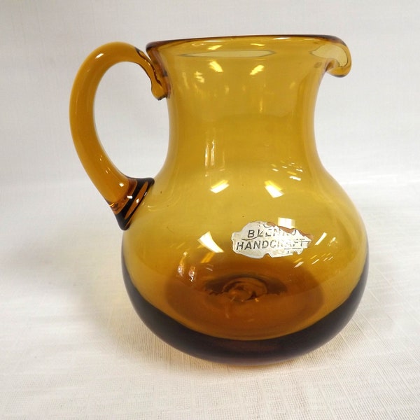 Blenko Glass Dark Jonquil  #637-S Pitcher Wayne Husted Design