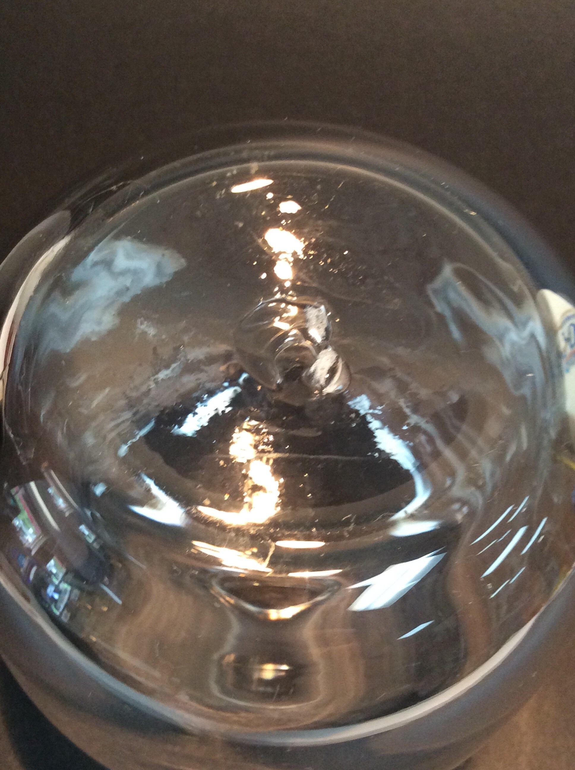 Blenko Glass vintage candle vase 6424 in crystal , Joel Myers, hand blown