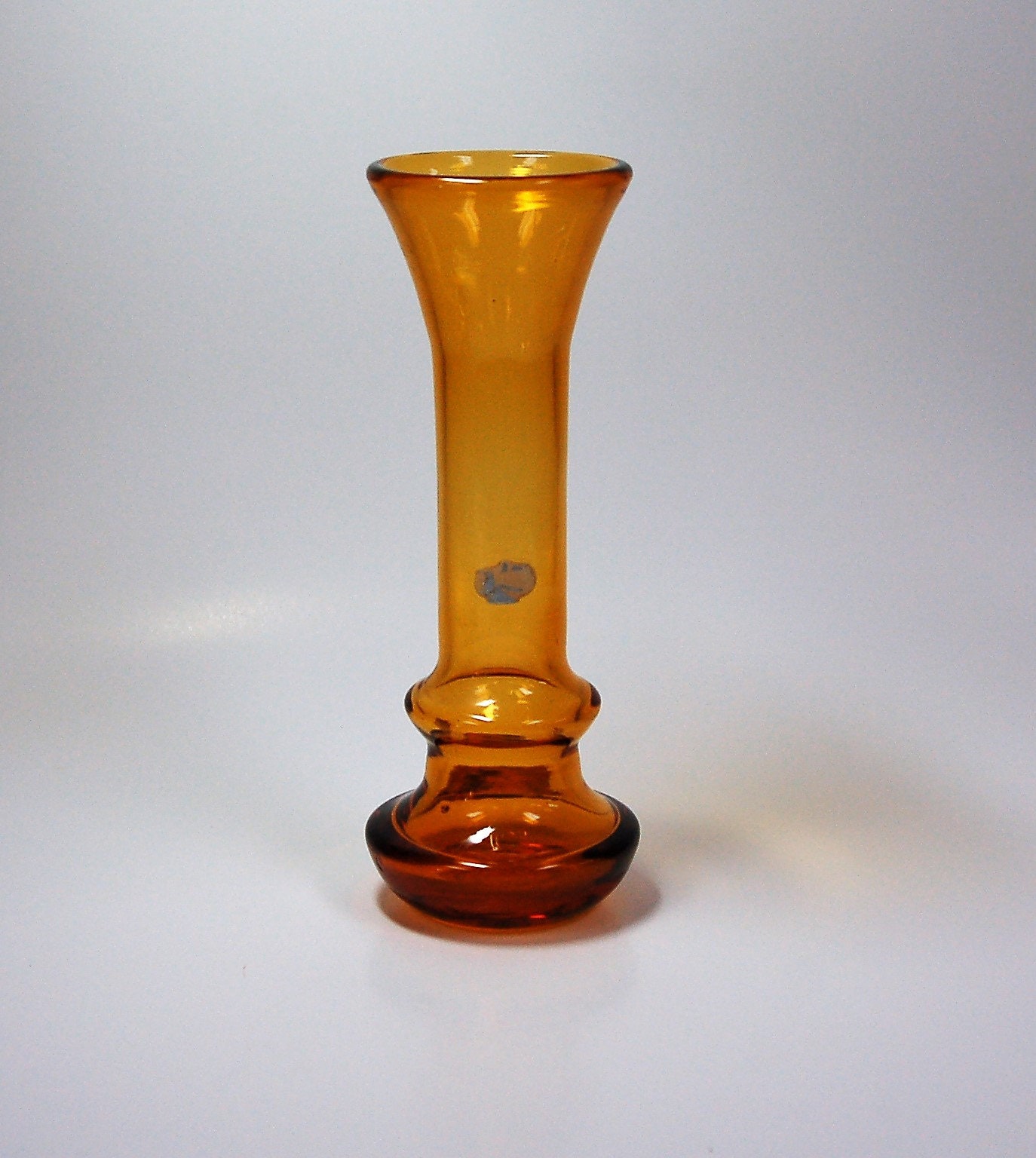 Rainbow Glass Company amber bud vase