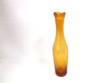 Blenko Glass Wheat Crackle Glass #64-B Vase