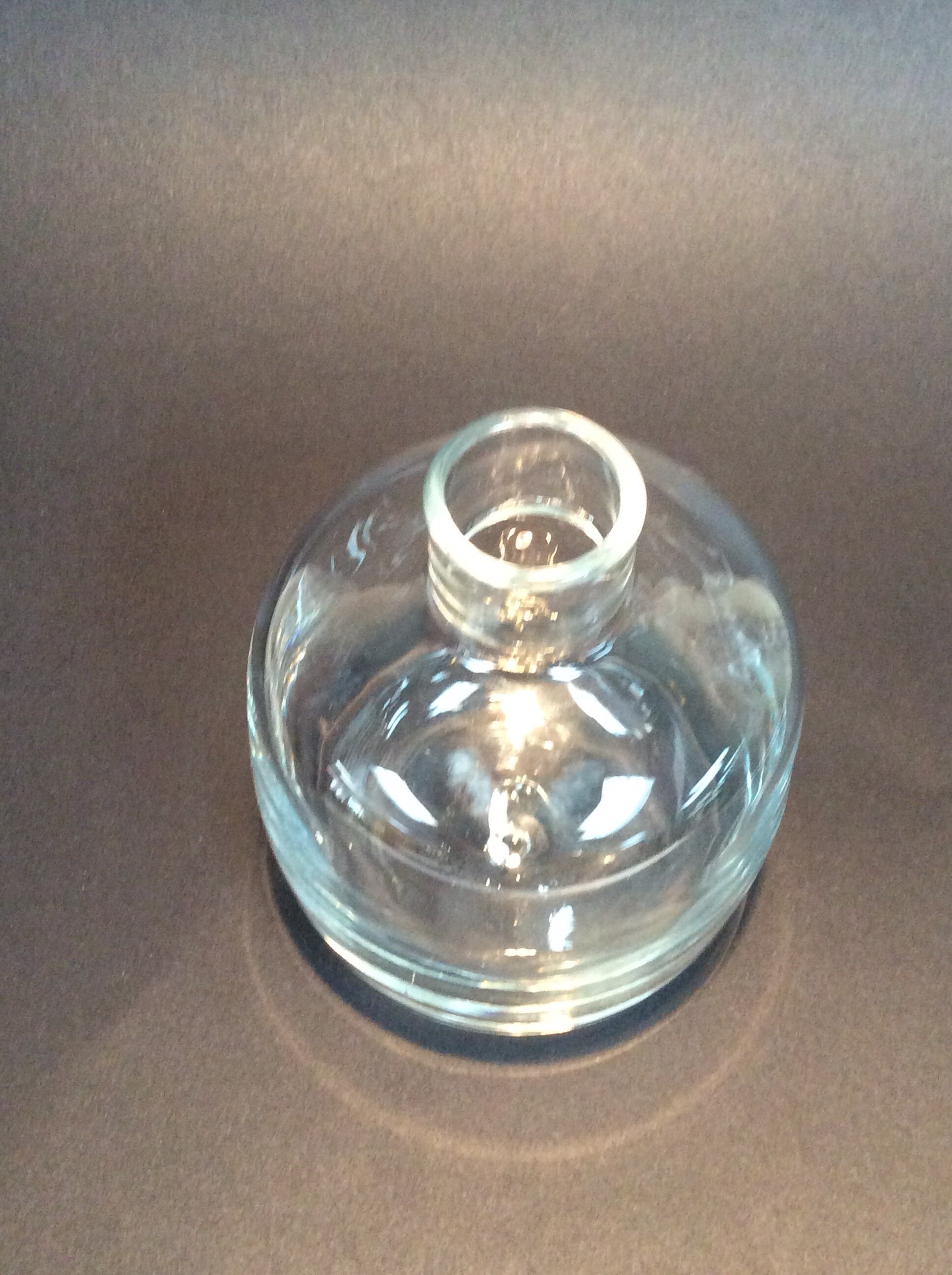 Blenko Glass vintage candle vase 6424 in crystal , Joel Myers, hand blown