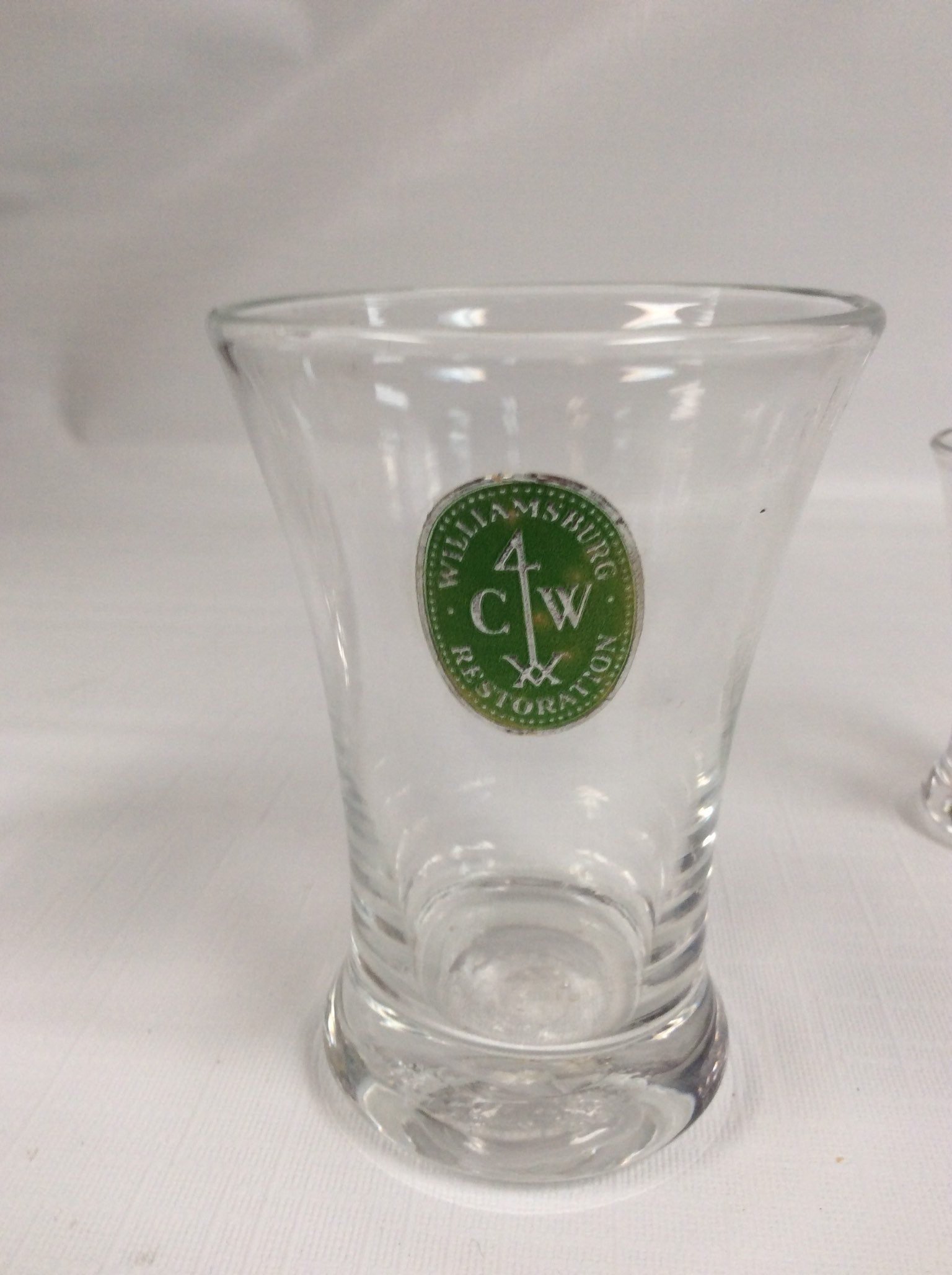 Three Williamsburg glasses. CW5S, CW5M, CW5W. Made by Blenko Glass.
