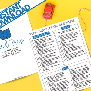 ROAD TRIP Printable Packing List CHECKLIST | Travel Tips | Digital ...