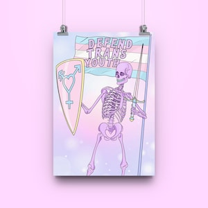 Large Defend Trans Youth A3 Art Print