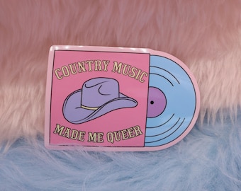 Country Musik Made Me Queer Vinyl Aufkleber groß