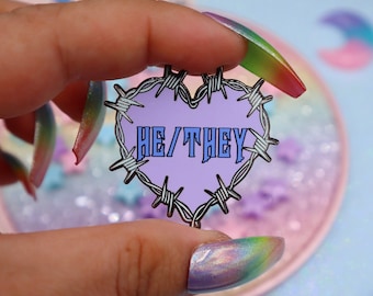He They Pronouns Enamel Pin