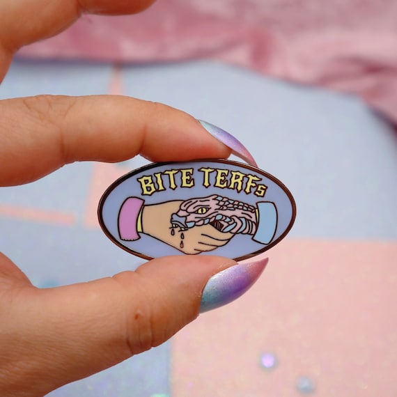Bite TERFs Enamel Pin | Queer Enamel Pin | Gay Enamel Pin | Trans Enamel Pin | Abprallen | LGBTQ Gift | Queer Gift Trans Gift | Trans Pride
