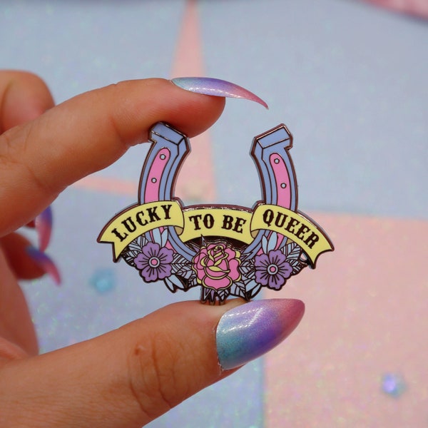 Lucky To Be Queer Enamel Pin