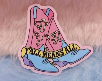 Y'all Means All Large Vinyl Sticker