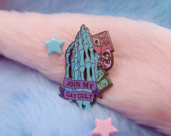 Join My Gay Cult Enamel Pin | Queer Enamel Pin | Gay Enamel Pin | Trans Enamel Pin | Abprallen | LGBTQ Gift | Queer Gift | Trans Gift