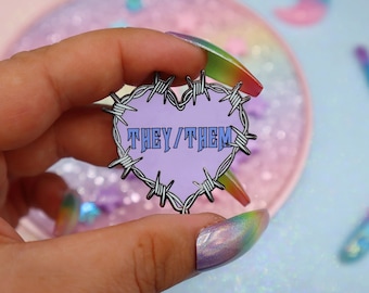 They Them Pronouns Enamel Pin