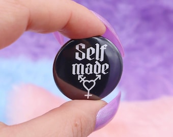 Self Made Trans Symbol Button Badge