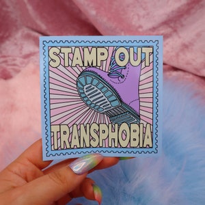 Stamp Out Transphobia Large Vinyl Sticker