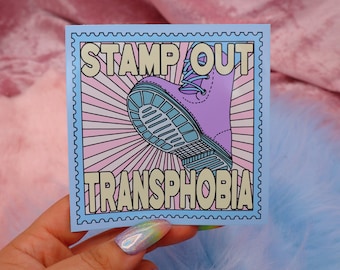Stamp Out Transphobia Large Vinyl Sticker