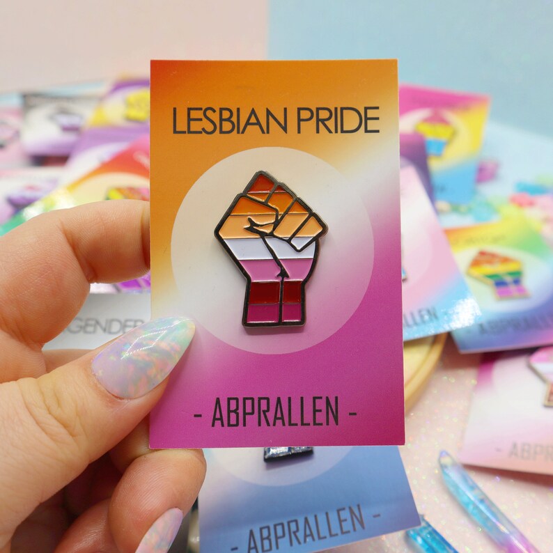 Lesbian Pride Enamel Pin Pink Orange & Pink Community Version - Etsy