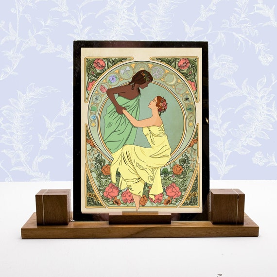 Art Nouveau Print Lesbian Lovers - Etsy