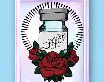 Digital Download Print. Testosterone Trans Man Pride