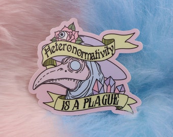 Heteronormativity Is A Plague Large Vinyl Sticker