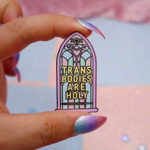 Trans Bodies Are Holy Enamel Pin | Queer Enamel Pin | Gay Enamel Pin | Trans Enamel Pin | Abprallen | LGBTQ Gift | Queer Gift | Trans Gift