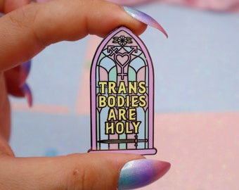 Trans Bodies Are Holy Enamel Pin | Queer Enamel Pin | Gay Enamel Pin | Trans Enamel Pin | Abprallen | LGBTQ Gift | Queer Gift | Trans Gift